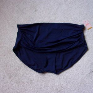 Women’s EVRI Shirred Front High Waist Swim Bottom Plus Size 3X (24W-26W) Navy